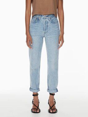 Aritzia Denim Forum The BF High Rise Loose Light Wash Jeans Sz 28